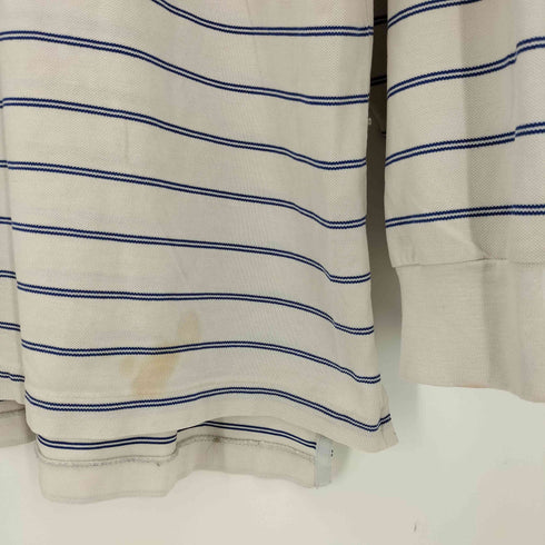 ポロバイラルフローレン Polo by RALPH LAUREN 90s ポニー刺繍 ペルー製 ピマコットン ボーダー L/S ポロシャツ 長袖 プルオーバー メンズ import:XXL